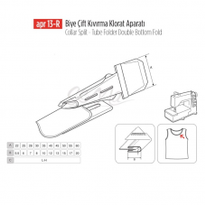 Biye Çift Kıvırma Klorat(Etek) Apara 60x20mm / APR 13-R
